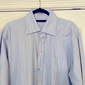 BURBERRY Pale Blue & White Striped Shirt